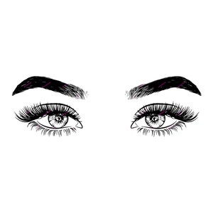 Full Eyelash Extensions SVG + PNG Graphic - Hand Drawn Lash & Brows Illustration - Digital Download Files