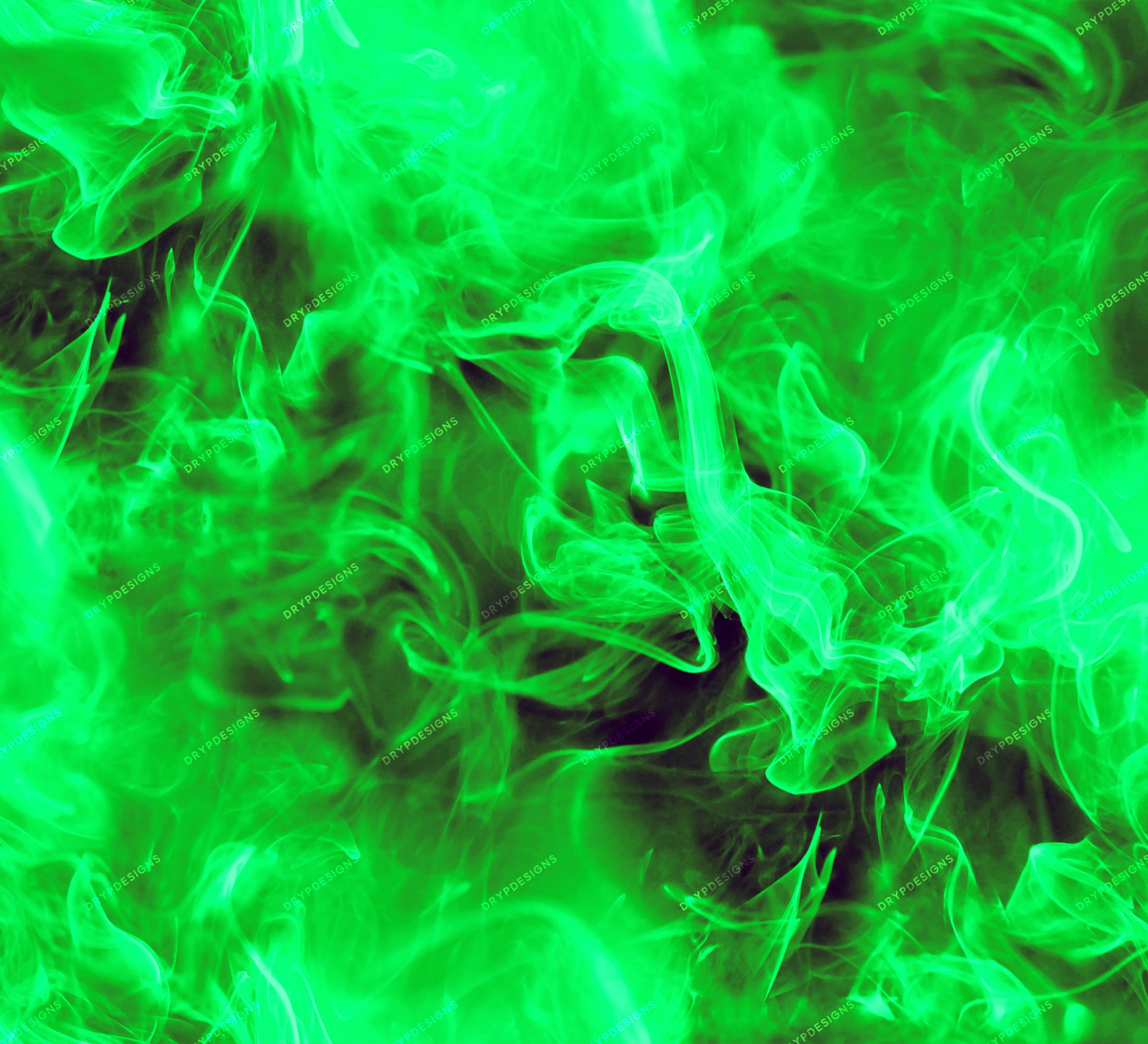 Neon Green Smokey Flames PNG Background Seamless Texture Smokey