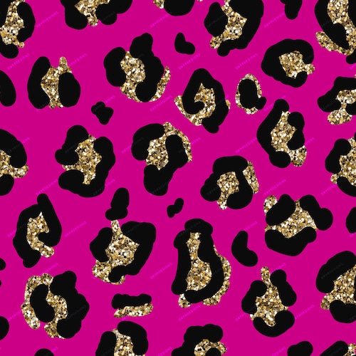 Hot Pink Black Leopard Print Seamless Digital Paper - Etsy