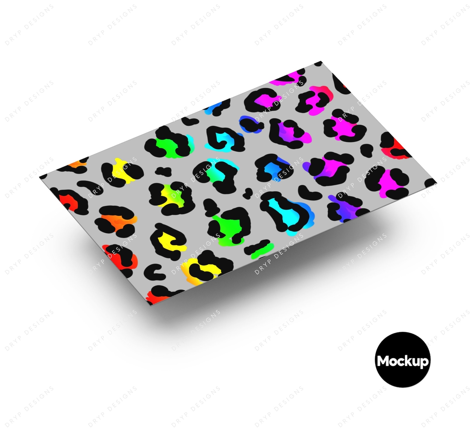 Colorful Neon Rainbow Leopard Print PNG Seamless Pattern - Transparent ...