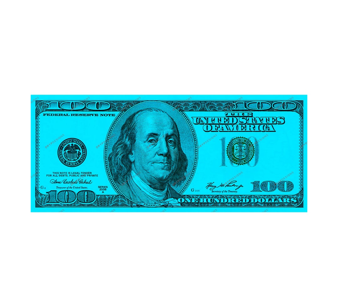 Blue 100 Dollar Bill Money PNG US One Hundred Dollar Bill Front Side