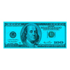 Blaue 100 Dollar Geldscheine PNG - Us One Hundert Dollar Schein Front & Back Side Banknote - Bargeld PNG - Digitaler Download Dateien