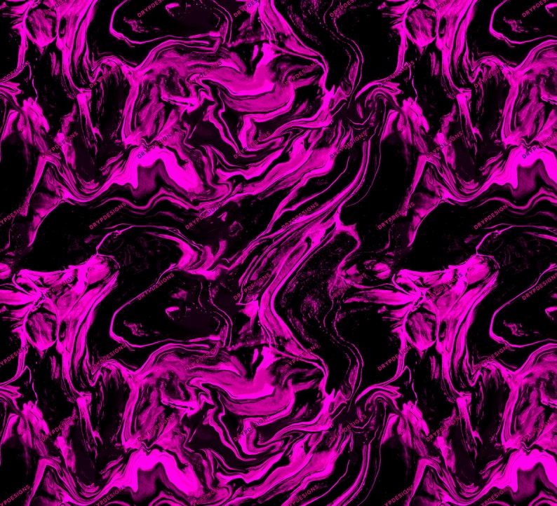 Pink + Black Marble Swirl Seamless Background Texture - Abstract Neon ...