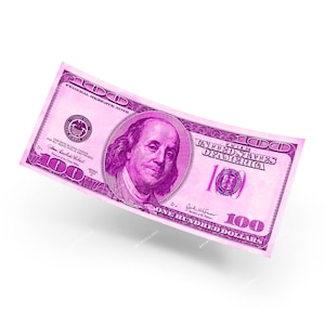 Singolo Falling US 100 Hundred Dollar Bill PNG - Pink Hundred Dollar Bills Falling Money Transparent PNG Digital Download Files