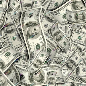 Raining Money Hundred Dollar Bills Sfondo cartaceo digitale senza soluzione di continuità - File di download digitali