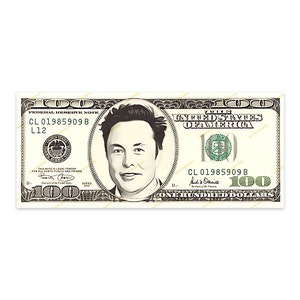 Elon Musk Geld PNG Grafik - Elon on Hundred Dollar Bill - Digital Download Datei