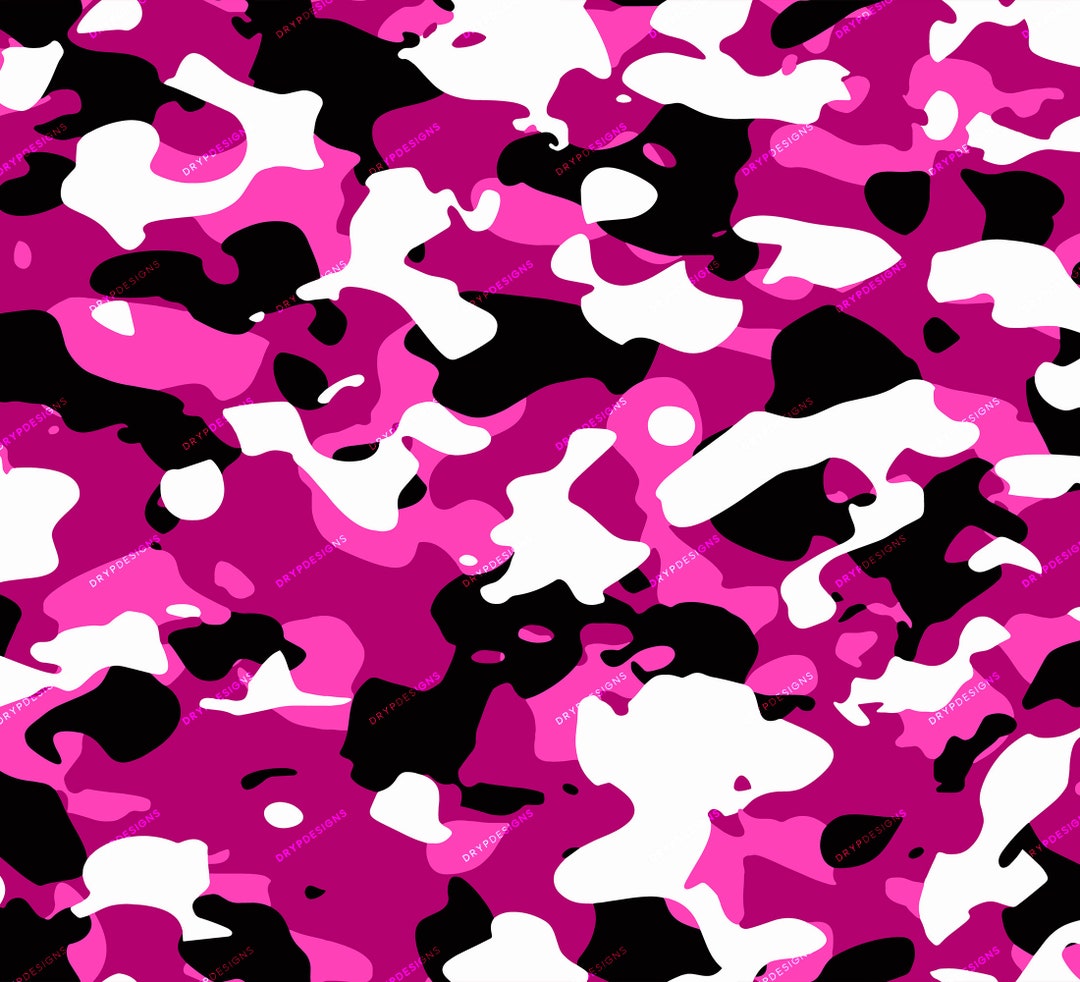 Deep Pink Camouflage Seamless Digital Paper Background Pattern Vibrant ...