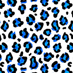 Seamless Blue Leopard Print PNG SVG Pattern Overlay Black - Etsy