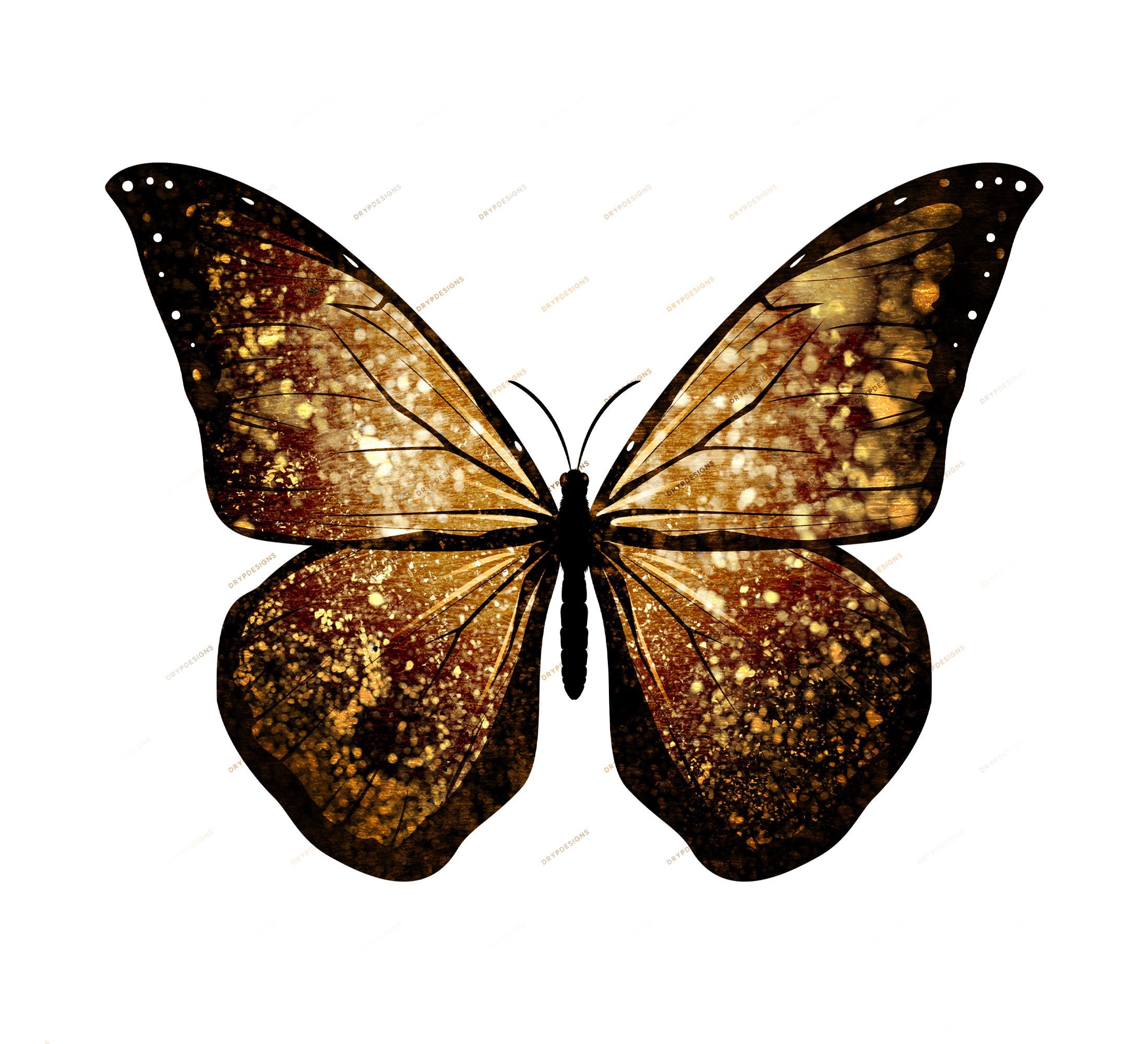 Gold Glitter Butterfly PNG Graphic Bundle Transparent Butterfly Clipart  Digital Download Files 
