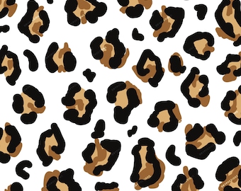 Seamless Leopard Print Pattern SVG + PNG Digital Download Files - Leopard Print Pattern Overlay Transparent
