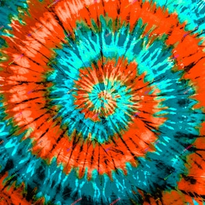 Türkis + Orange Tiedye Swirl Digital Paper Background Texture - Türkis Tie-Dye PNG Textur - Sofortiger digitaler Download Dateien