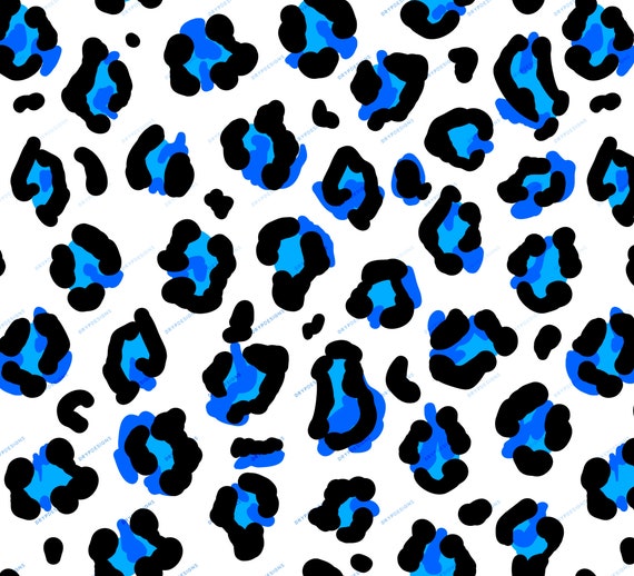 Seamless Blue Leopard Print PNG + SVG Pattern Overlay