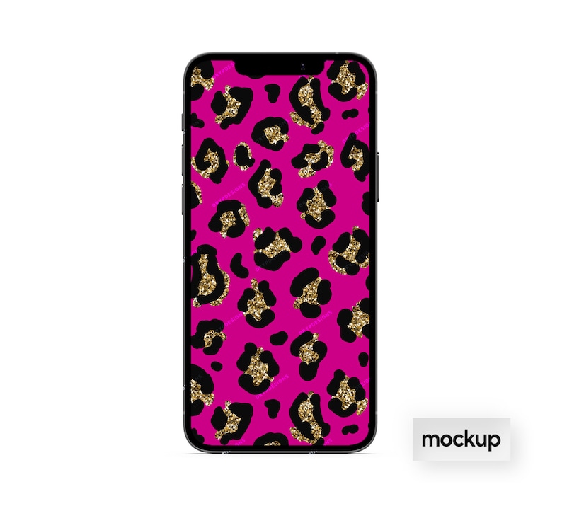 Pink + Gold Glitter Leopard Print Seamless Digital Paper Background ...