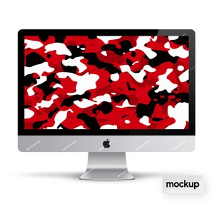 Red Camo Seamless Background Pattern Vibrant Red Camouflage SVG PNG Digital Paper Download Files image 4