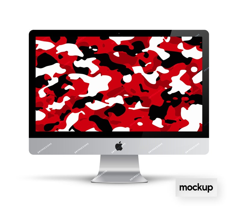 Red Camo Seamless Background Pattern Vibrant Red Camouflage SVG PNG Digital Paper Download Files image 4