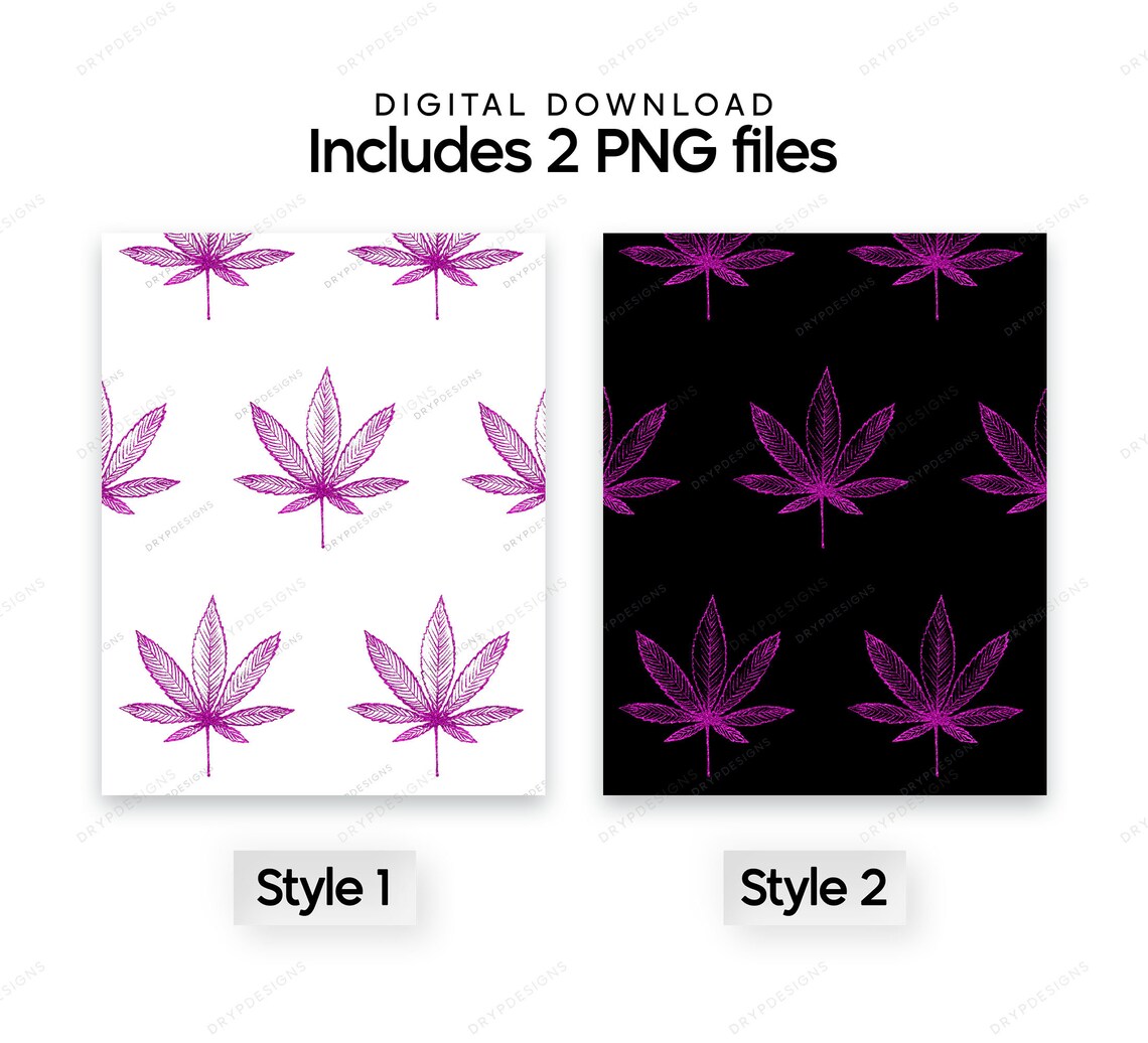 Pink Glitter Pot Leaf PNG Graphic Weed Leaf Seamless Pattern Etsy India