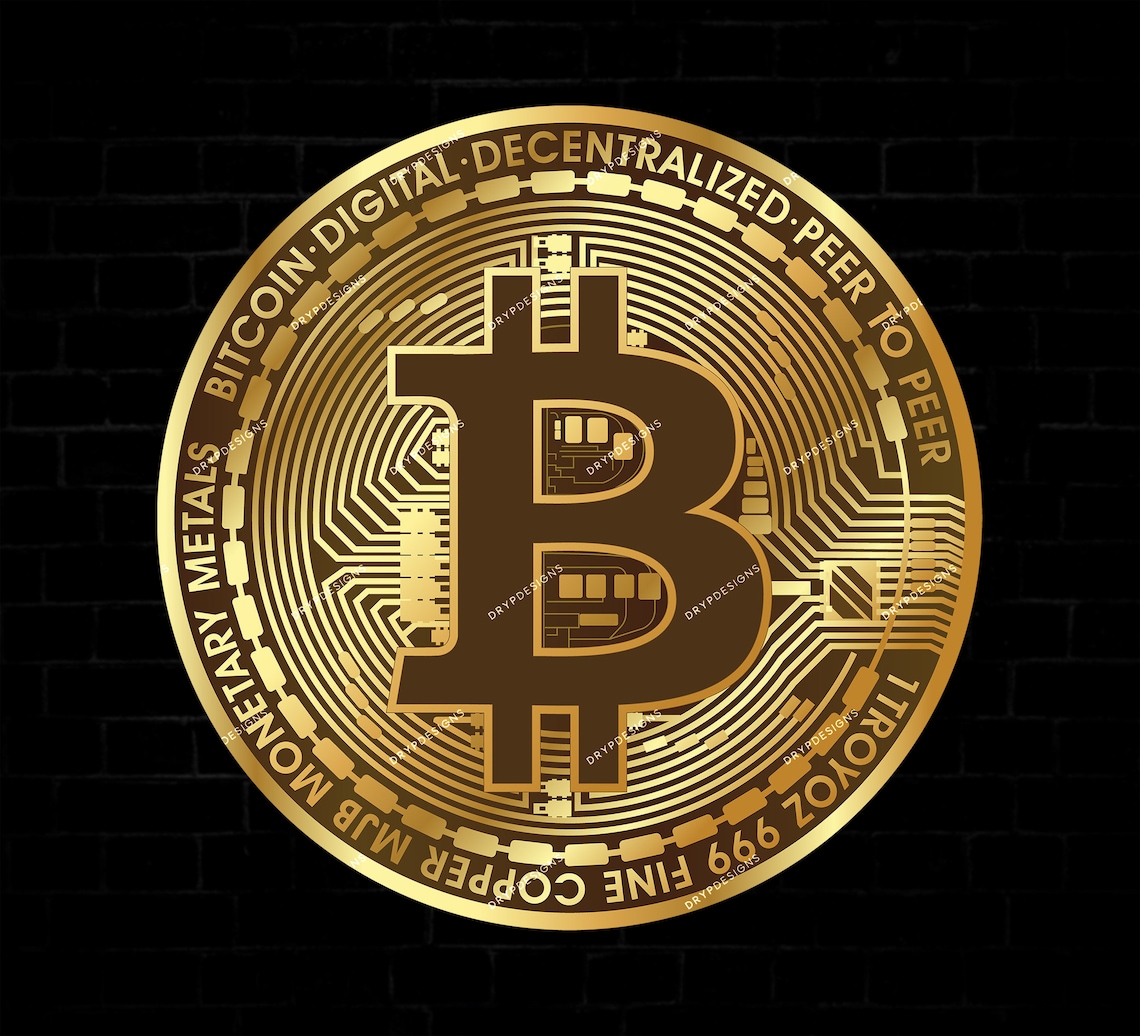 Digital Bitcoin SVG + PNG Graphic - Cryptocurrency Design - Instant ...