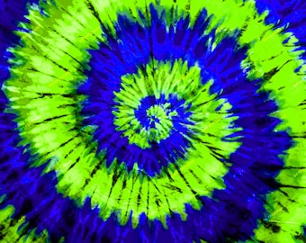 Neon Green + Blue Tie-Dye Digital Background Texture - Tie Dye Swirl PNG Digital Download Files