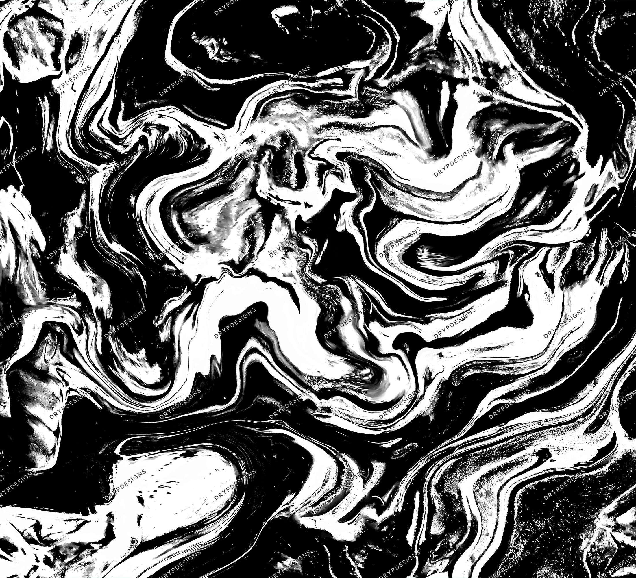 Black White Liquid Marble Seamless Background Texture Etsy