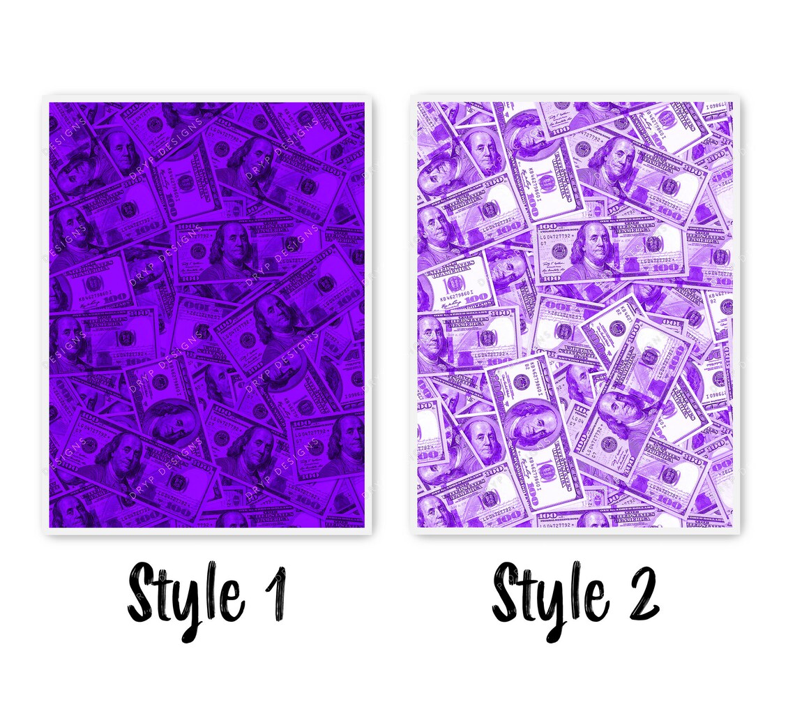 Purple Money Background 100 Dollar Bills Seamless Digital Etsy