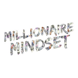 Mentalità milionaria PNG Graphic - Parole dell'imprenditore modello di denaro - Clipart PNG trasparente - File di download digitale