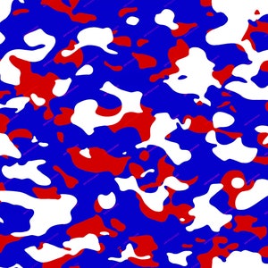 Rot + Weiß + Blau Camo nahtlose Hintergrundmuster - Militärische Patriotische Tarnung Digitales Papier PNG - Sofortiger digitaler Download Dateien