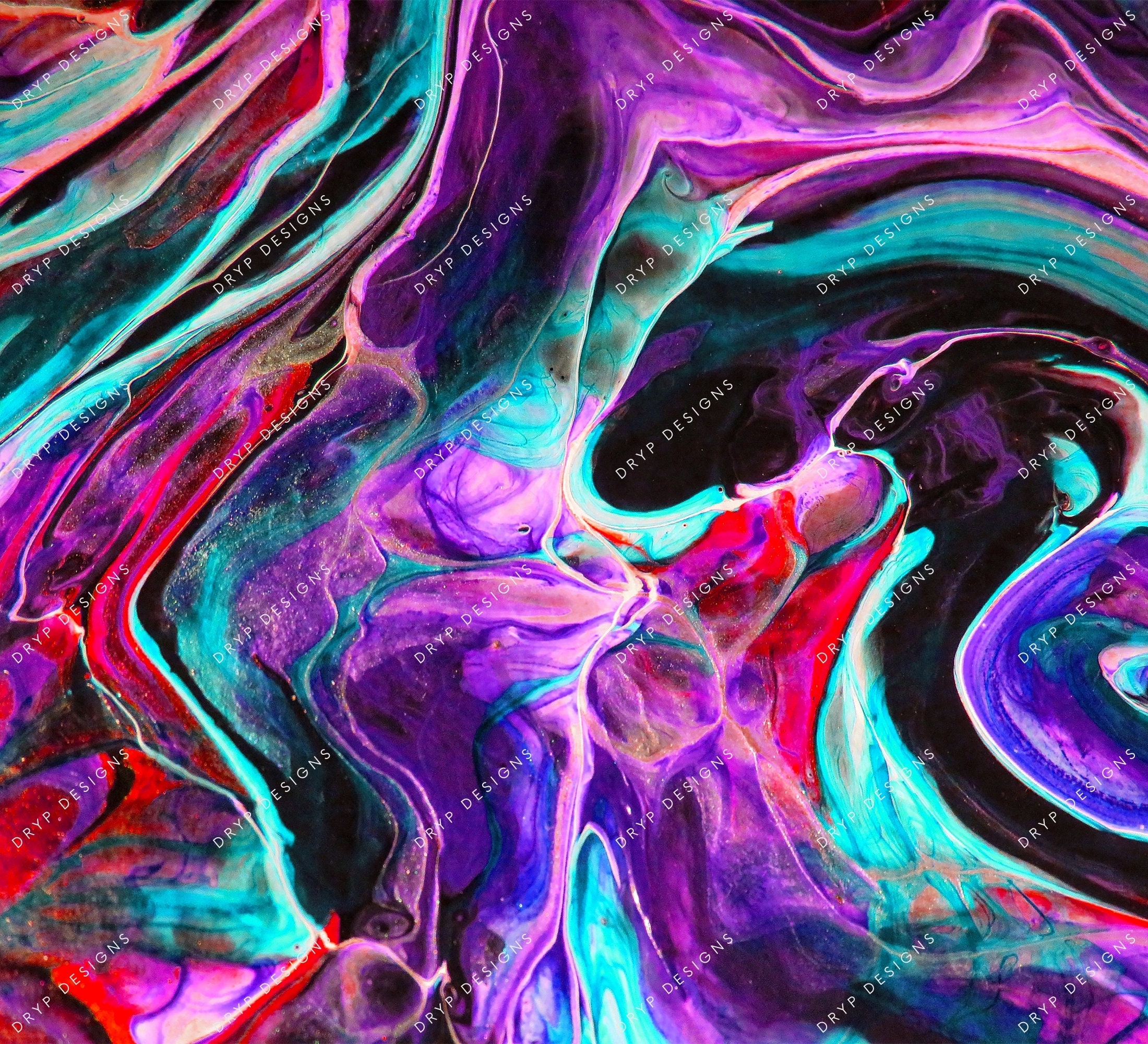 Deep Vibrant Marble Swirl Background Digital Paper Digital | Etsy