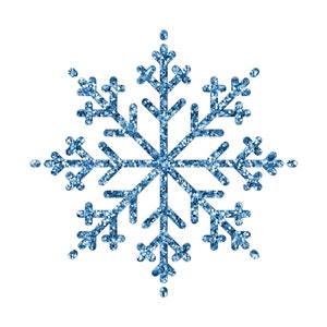 Winter Snowflake PNG - Ice Blue Glitter Snowflake Bundle - Winter Glitter Designs - Transparent PNG Digital Download File