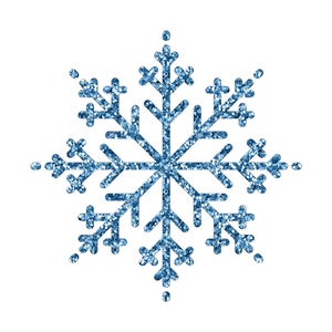 Winter Snowflake PNG Ice Blue Glitter Snowflake Bundle Winter Glitter Designs Transparent PNG Digital Download File image 1