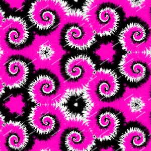 Black + White + Pink Tie-Dye Swirl Digital Paper Seamless Background Pattern - Digital Download File