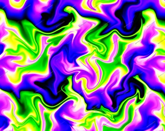 Pink+ Purple + Green Groovy Liquid Swirl Seamless Background - Vibrant Psychedelic Digital Wallpaper - Instant Digital Download Files