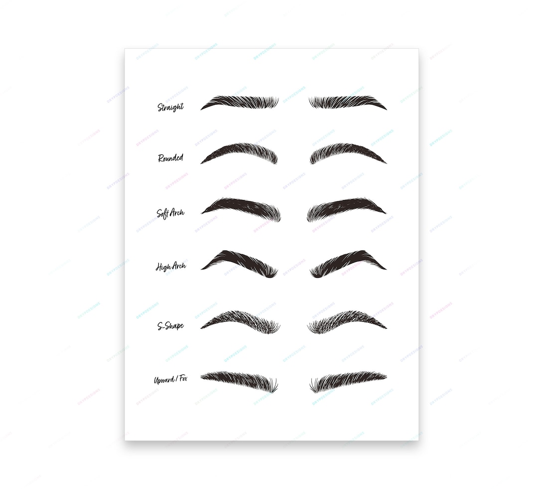 Eyebrow Shapes For Men Chart