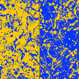 Blauwe + gele verf Splatter naadloze digitale papier achtergrond - verf spetterde behang - Instant digitale downloadbestanden