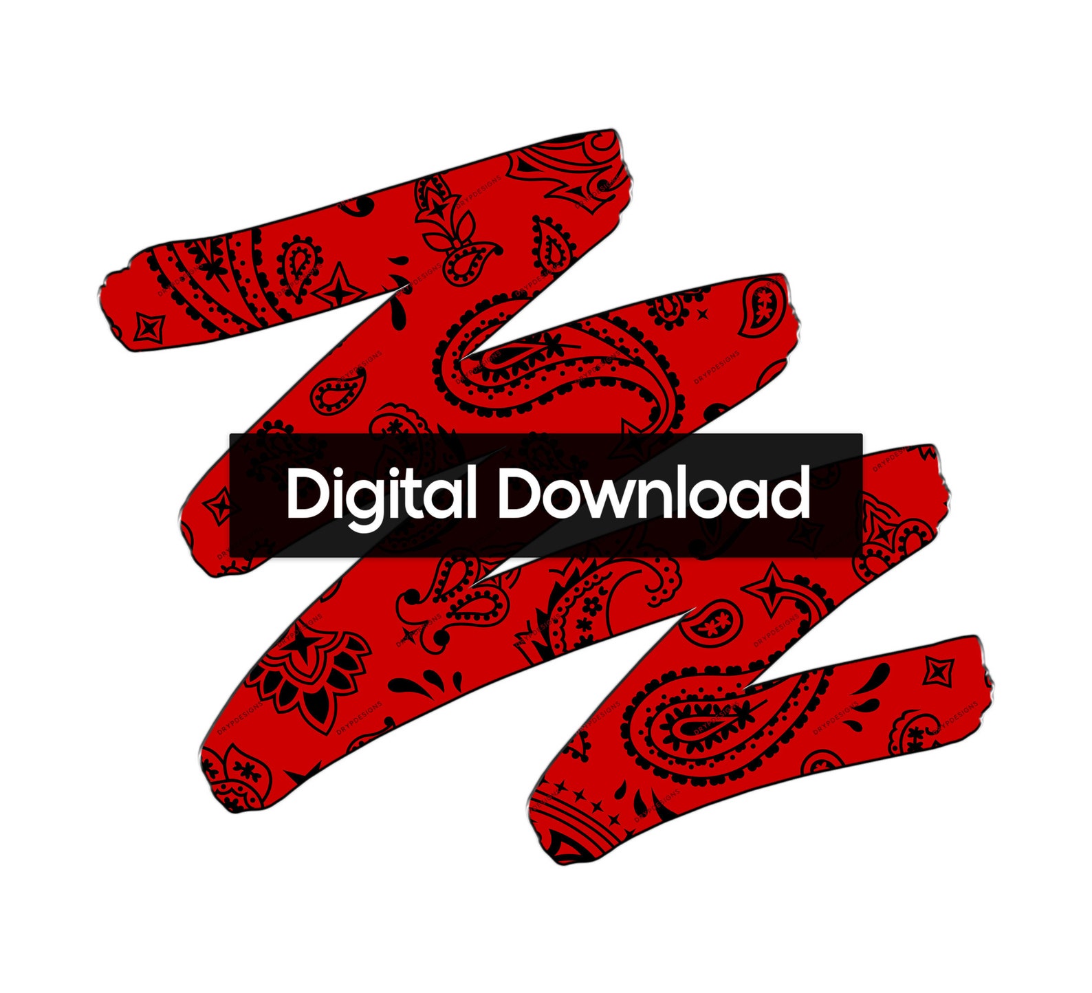 Red + Black Bandana Seamless Background Pattern - Classic Bold Paisley ...
