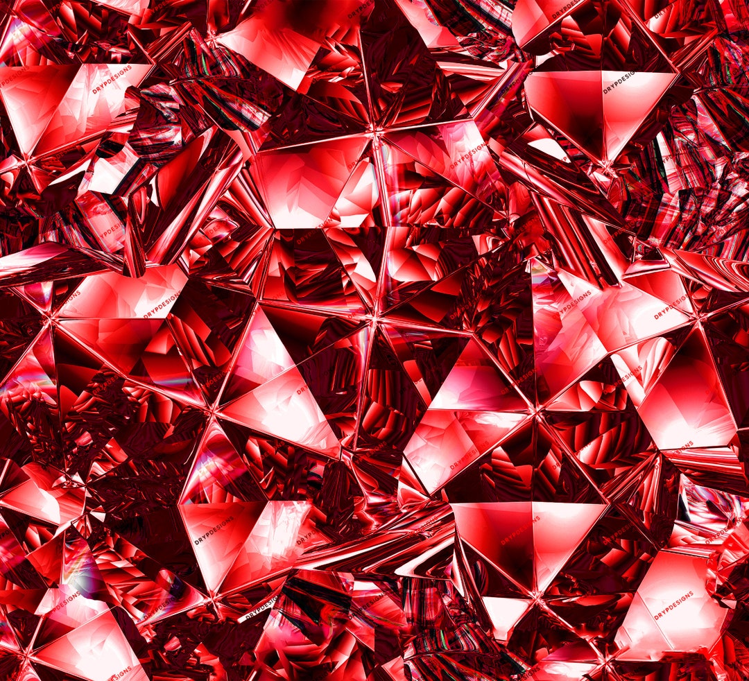 Crushed Red Diamonds Seamless Background Texture Luxurious Shiny Silver