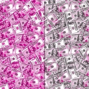 Sfondo Pink Money - Banconote da 100 dollari Sfondo di carta digitale senza soluzione di continuità - File di download digitali