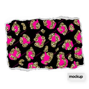 Gold Glitter + Pink Leopard Print PNG Seamless Pattern - Transparent ...