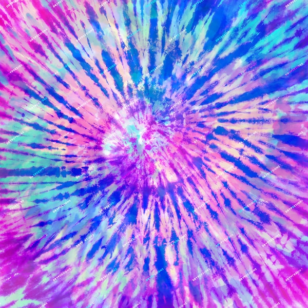Pink + Blue Pastel Tiedye Digital Paper Background Texture - Vibrant Tiedye PNG - Digital Download Files