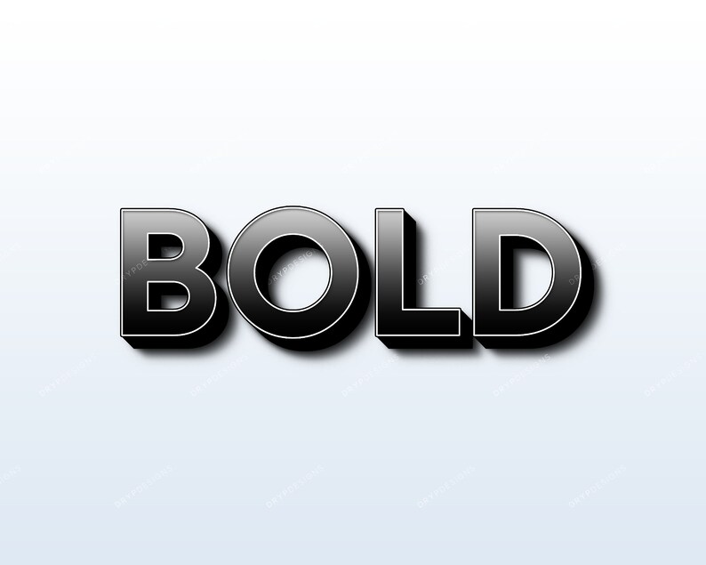 May include: The word "BOLD" in all caps, rendered in a black 3D font with a slight shine.