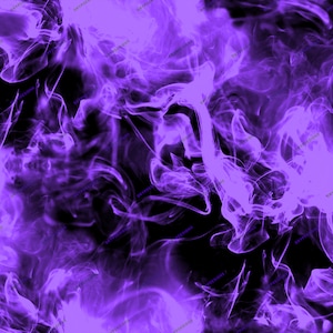 Textura de fondo de papel digital transparente de llamas ahumadas púrpuras - Negro + Fondo PNG de fuego púrpura - Archivos de descarga digital