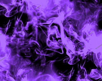 Purple Smokey Flames Seamless Digital Paper Background Texture - Black + Purple Fire PNG Background - Digital Download Files