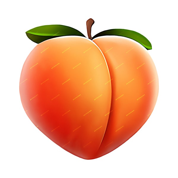 Peach Emoji PNG Graphic - Emoji Clipart - Instant Digital Download Files