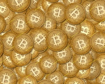 Gold Bitcoin Seamless Background Pattern - Crypto Digital Paper PNG - Digital Download Files
