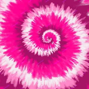 Pink Tie-Dye Swirl Digital Paper Background Pattern - October Pink Breast Cancer Awareness PNG - Digital Download File