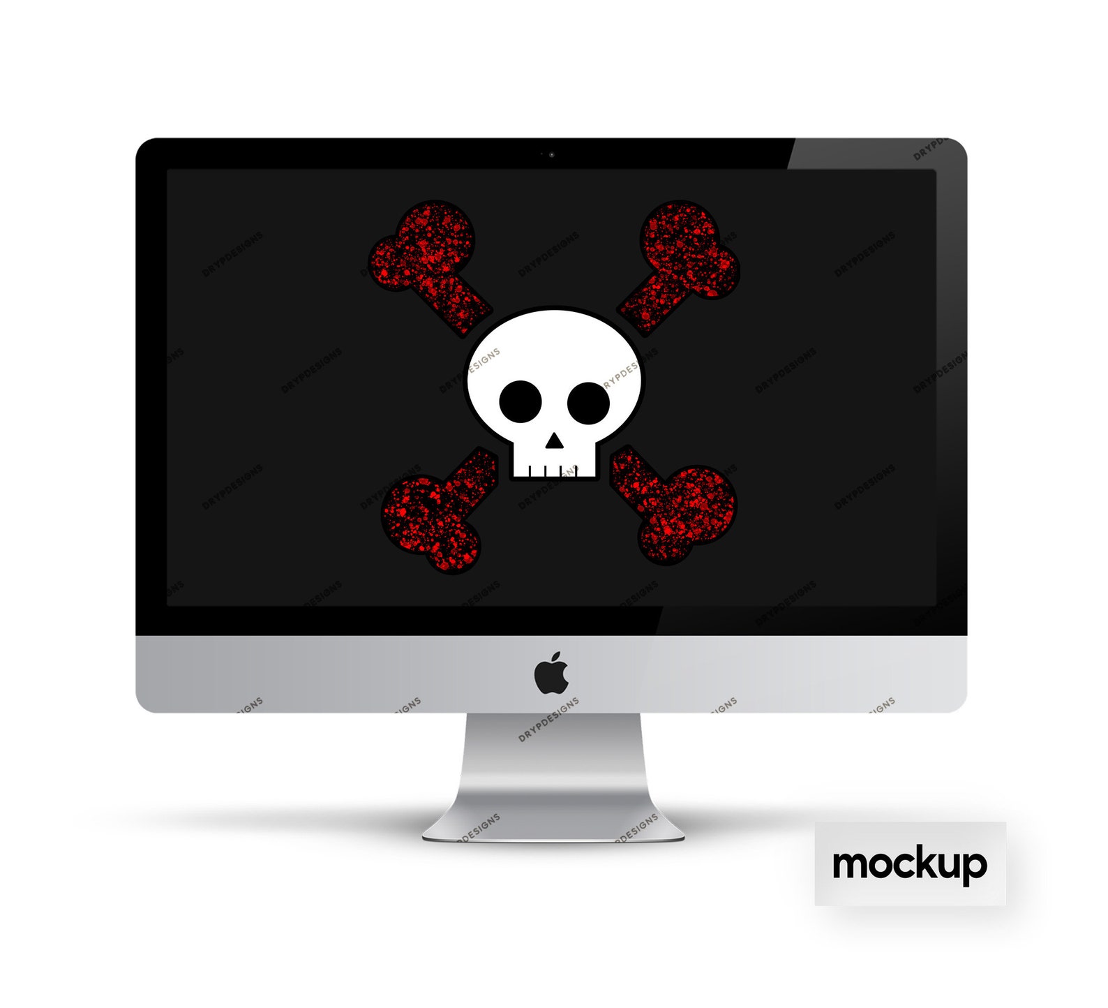 Blood Splatter Skull Bones PNG + SVG Graphic - Red Paint Splatter Skull ...