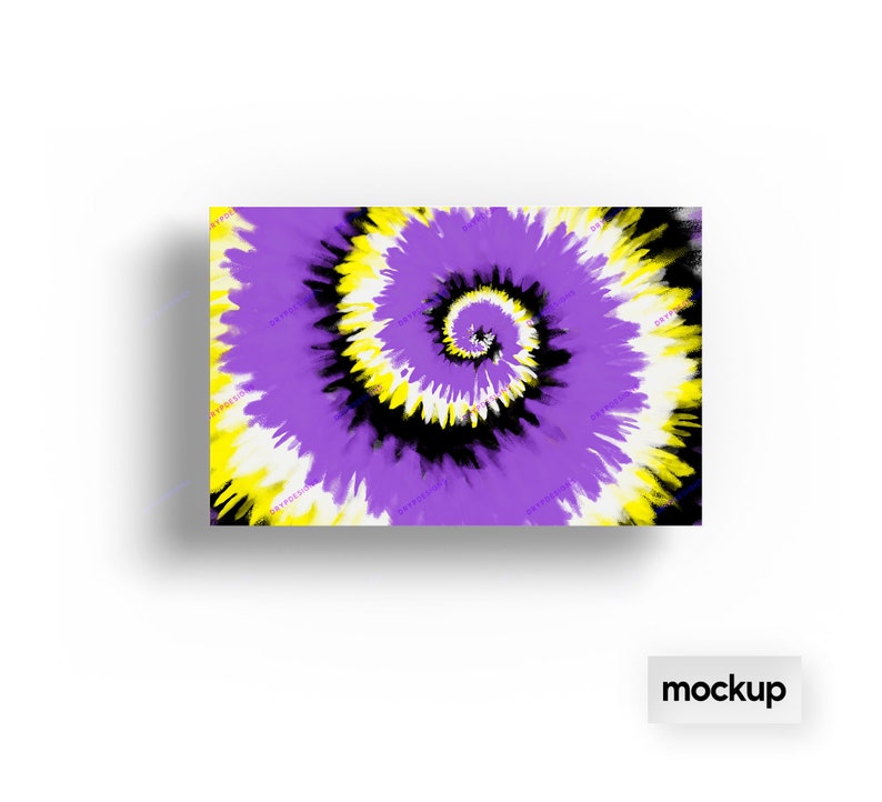 Purple Yellow Black White Tiedye Swirl Digital Paper Etsy