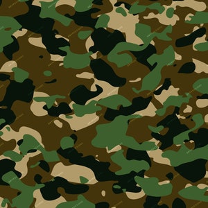 Military Green Camouflage Seamless Digital Paper Background Pattern - Instant Digital Download Files