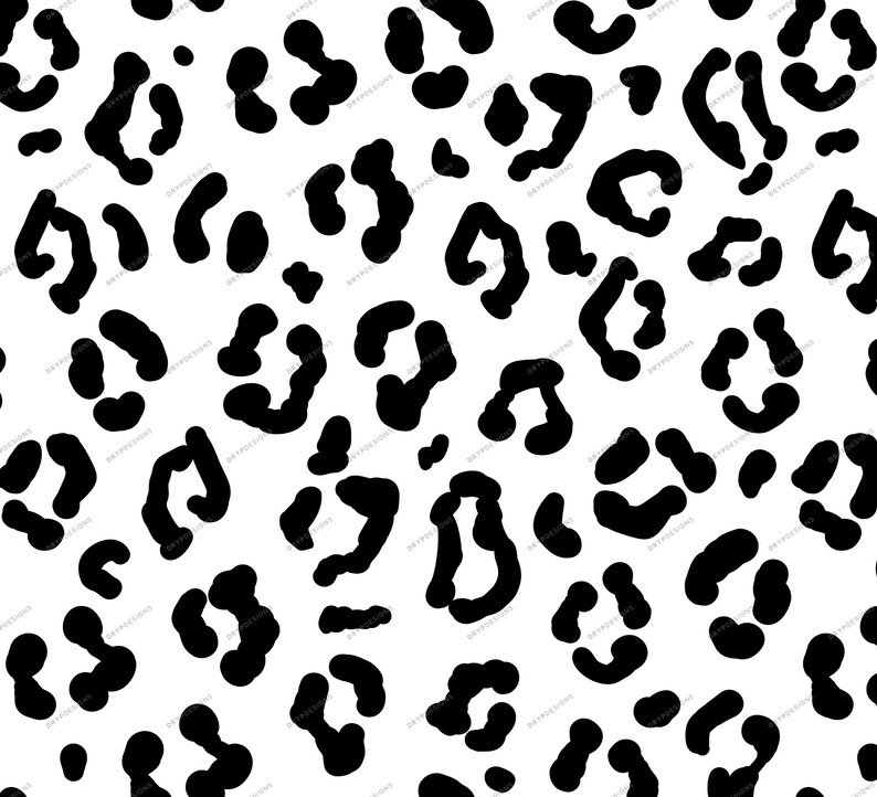 Black + White Leopard Print Seamless Background Pattern - Monotone ...
