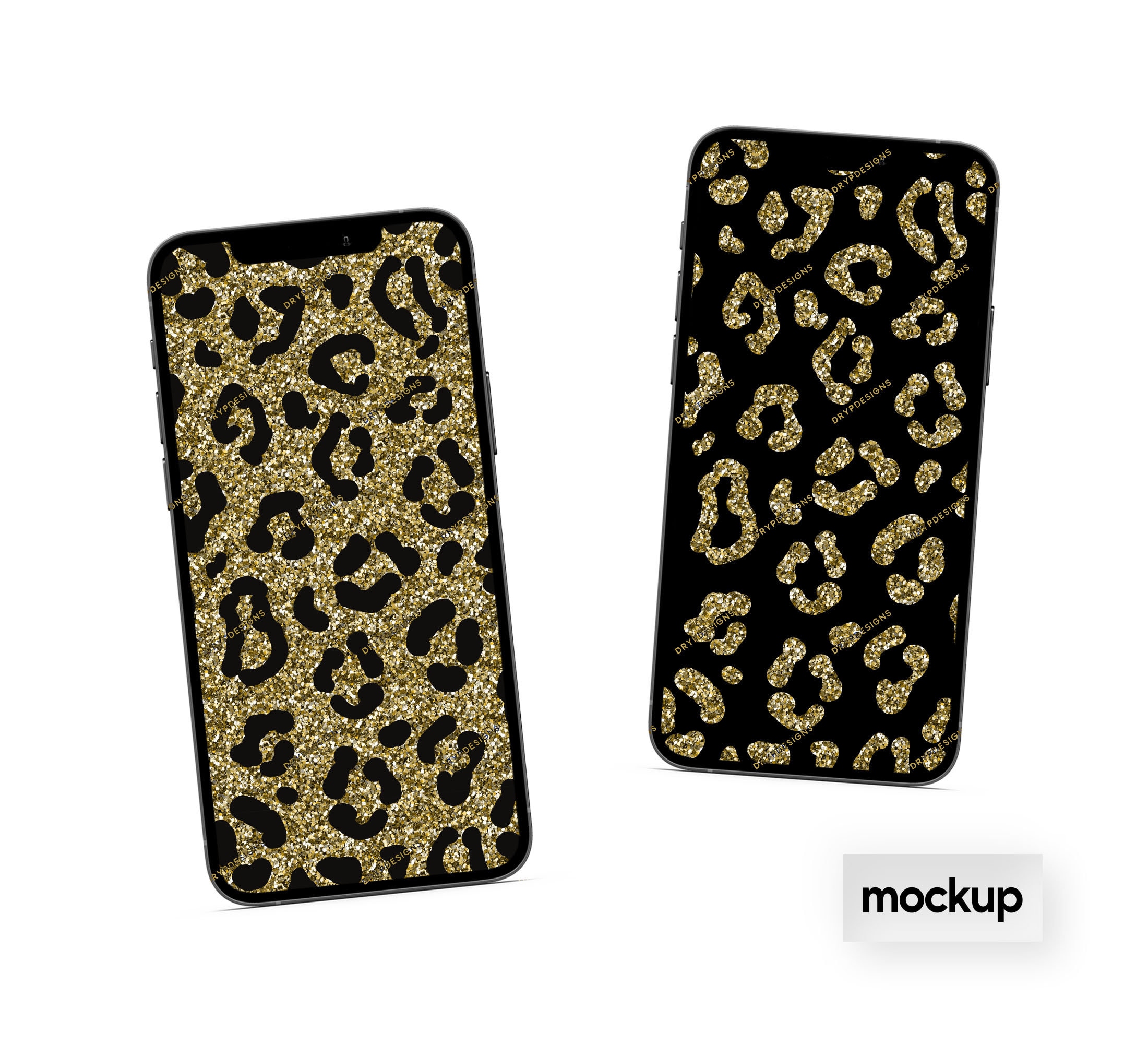 Black + Gold Glitter Seamless Leopard Print Background Pattern ...