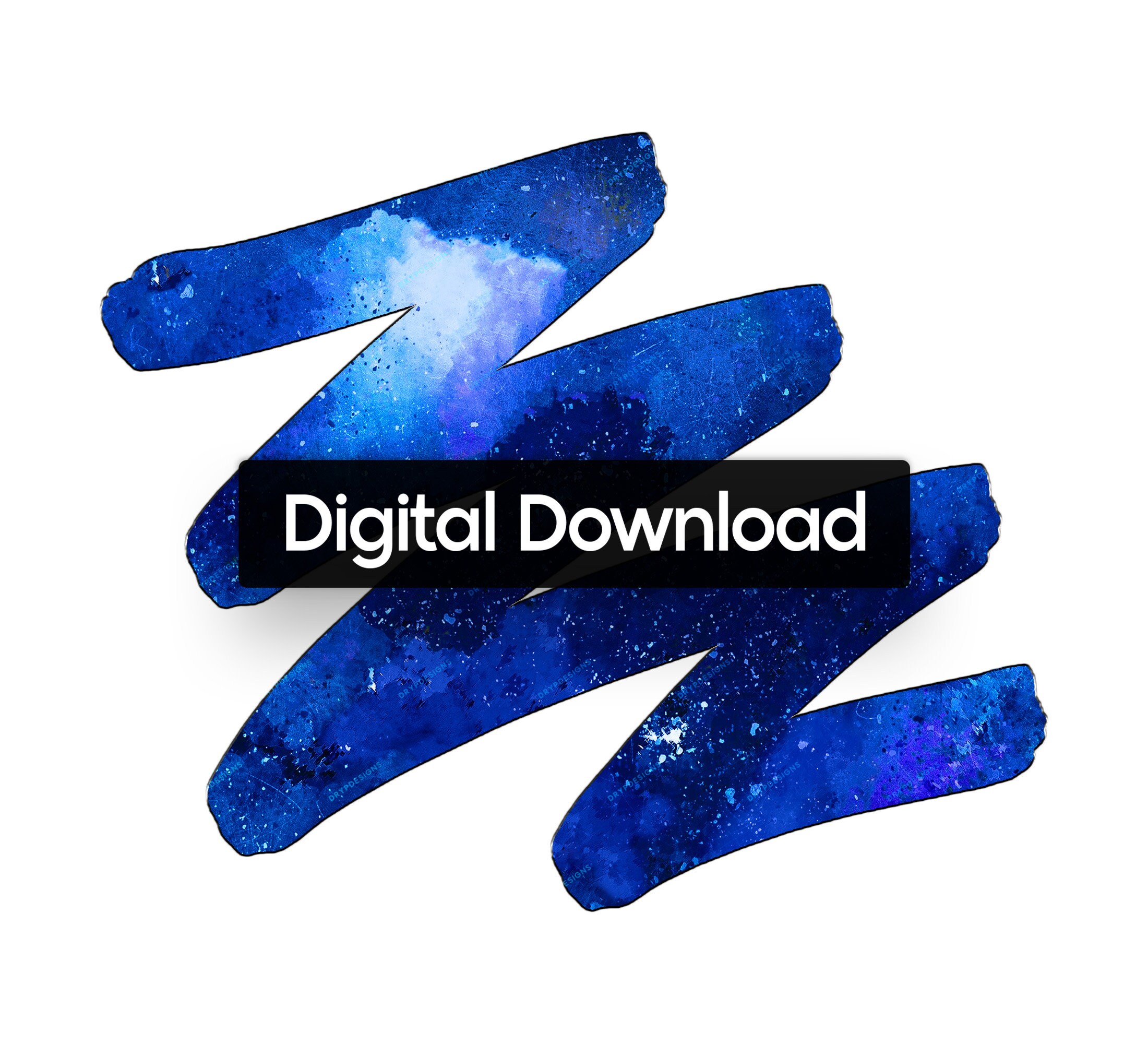 Blue Galaxy Painted Watercolor Seamless Digital Paper Background ...